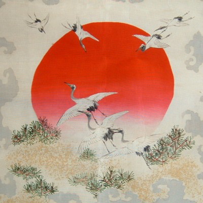 Japanese Fukusa with Cranes Japanese Fukusa with Cranes