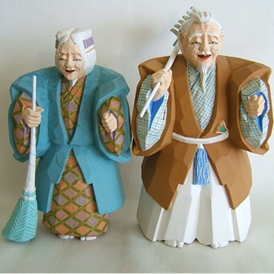 Noh Ittobori Old Couple of Takasago, Box Noh Ittobori Old Couple of Takasago, Box